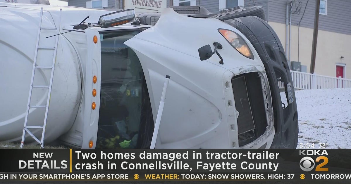 Tractor-trailer overturns in Connellsville neighborhood - CBS Pittsburgh