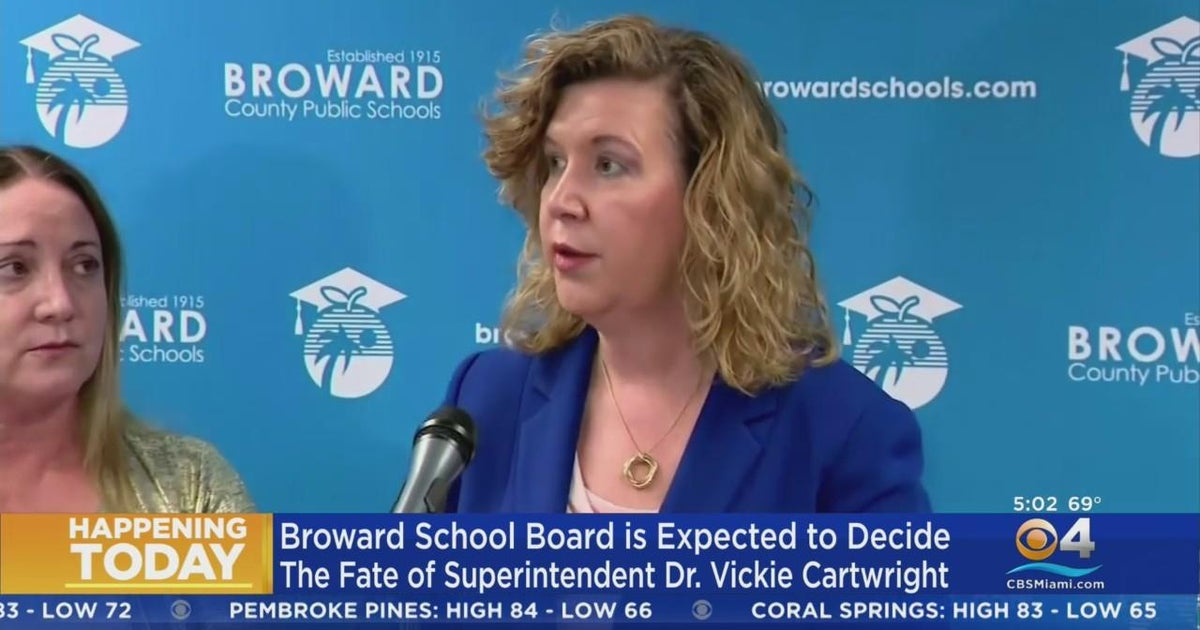 Broward School Board to hear from Supt. Dr. Vickie Cartwright, could