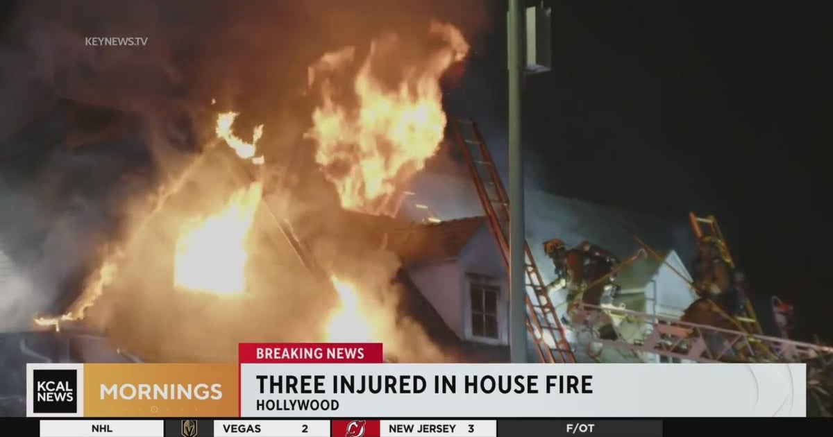 Hollywood apartment fire: 3 people hospitalized - CBS Los Angeles