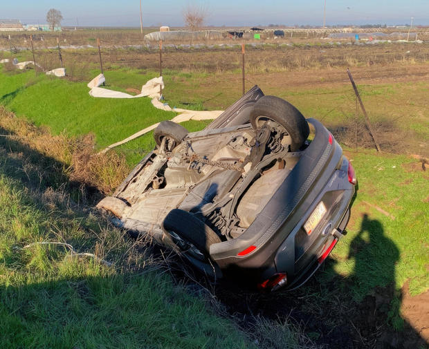 San Joaquin County stolen car chase crash 