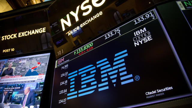 IBM screen at New York Stock Exchange 
