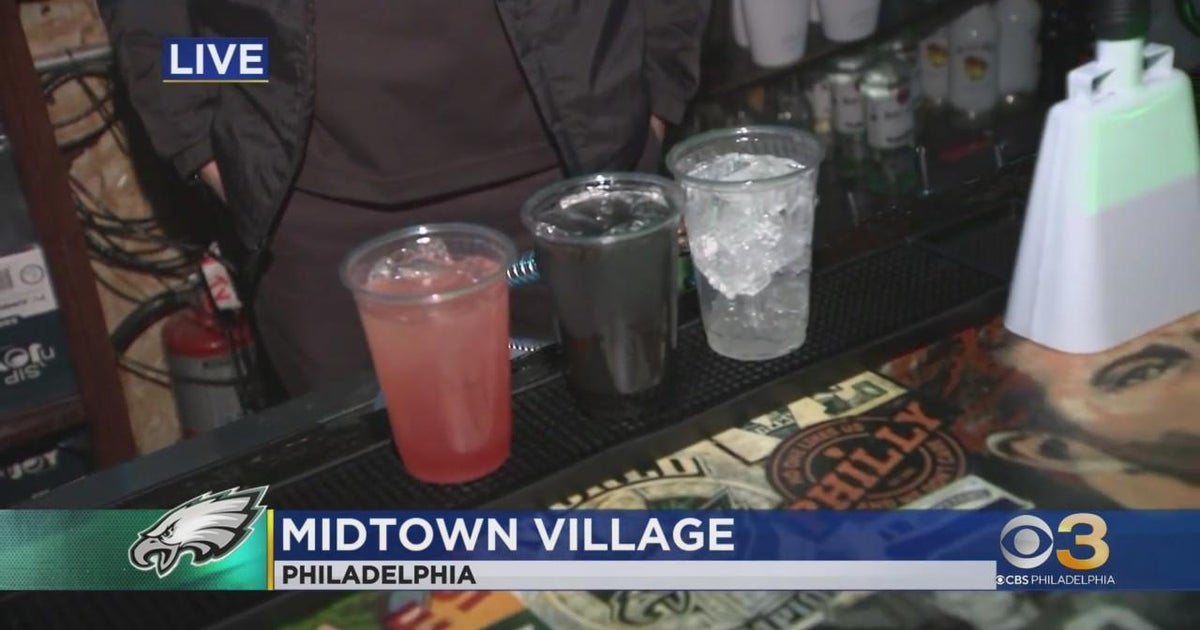 Checking out the Eaglesthemed drinks at Tinsel Takes Flight CBS