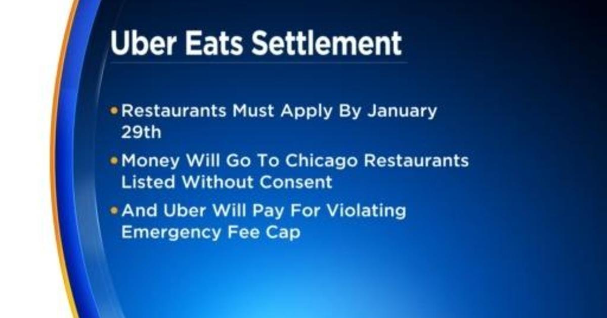 Restaurants millions Uber Eats, Postmates settlement CBS Chicago