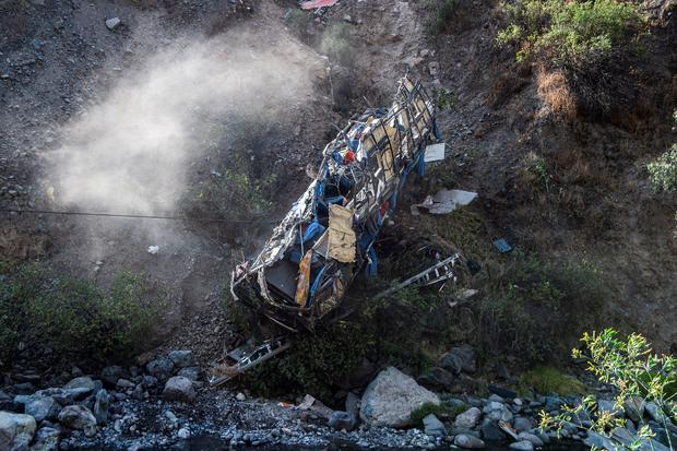 At least 25 die in Peru when bus plunges off cliff, police say