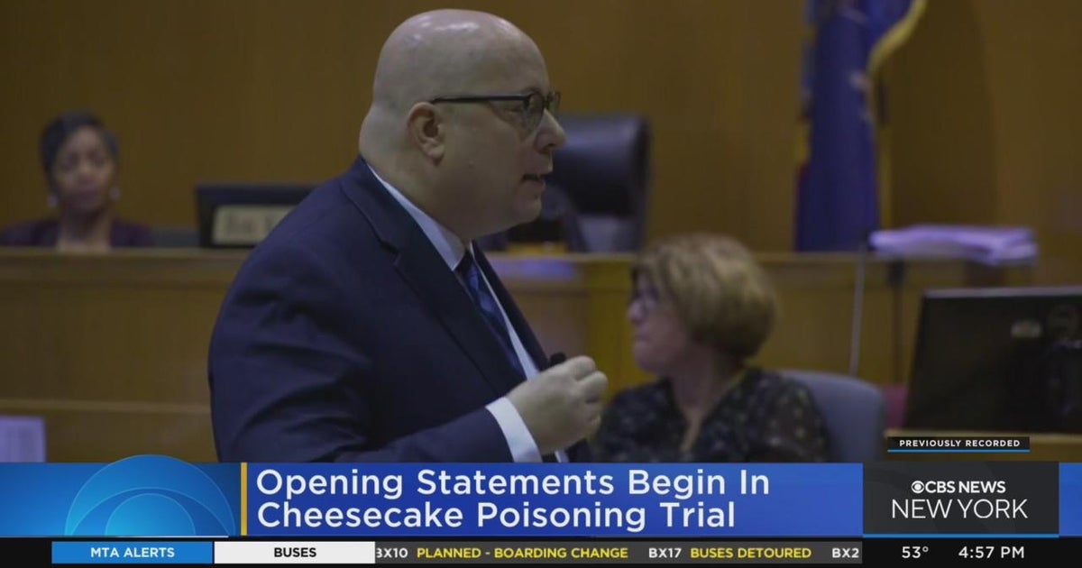 Watch Opening statements in cheesecake poisoning trial CBS New York