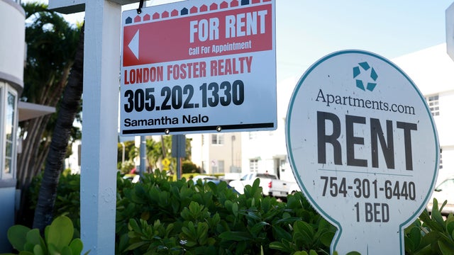 Two signs advertising rentals 