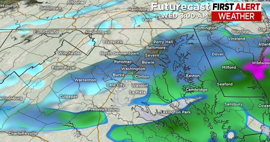 First Alert Weather: Overnight wintry mix possible - CBS Baltimore
