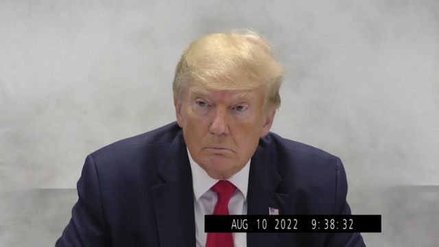 Donald Trump at his deposition in New York 