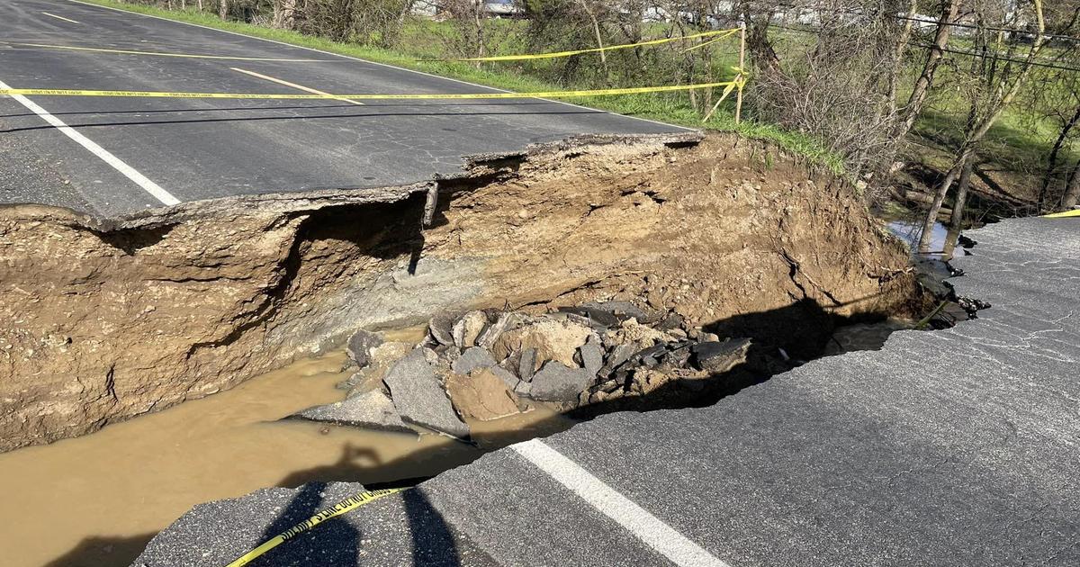 Third car in 2 weeks falls into California sinkhole marked by "road closed" sign: "We can't make this stuff up"