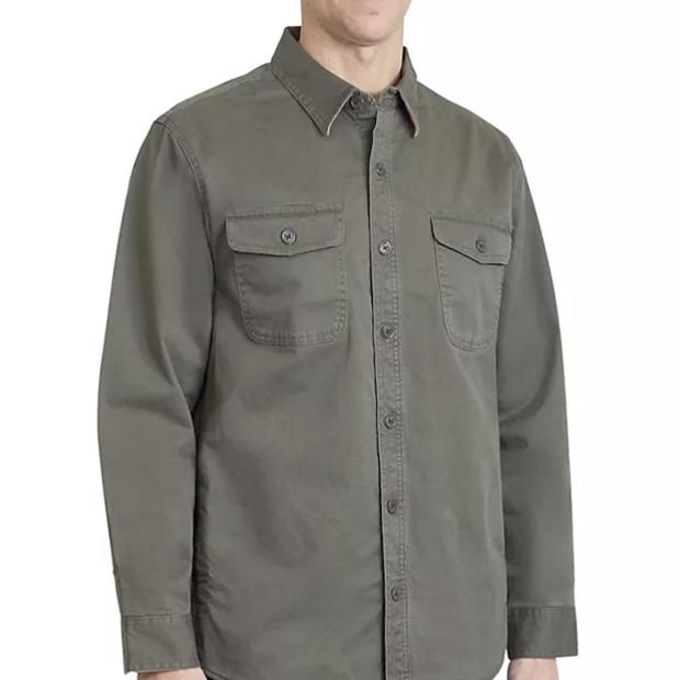 Land's End Men's Flannel Lined Shirt Jacket 
