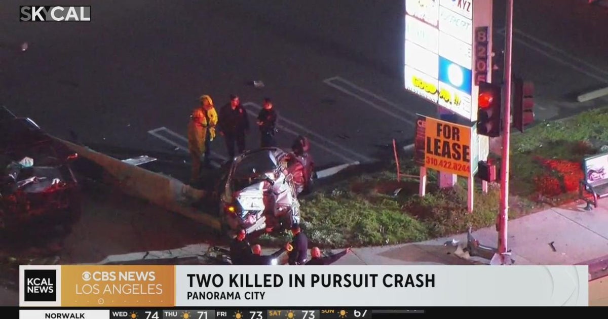 Stolen truck crashes into vehicle, killing 2, ending pursuit - CBS Los ...