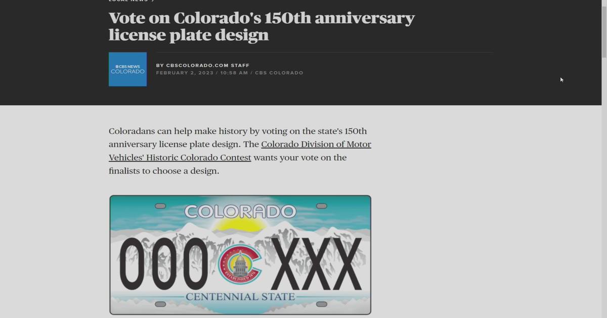 Vote On Colorados 150th Anniversary License Plate Design Cbs Colorado