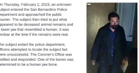 San Bernardino police seeking help identifying man who brought human