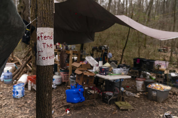 ATLANTA, GA - JANUARY 21- An abandoned protest campsite is seen 