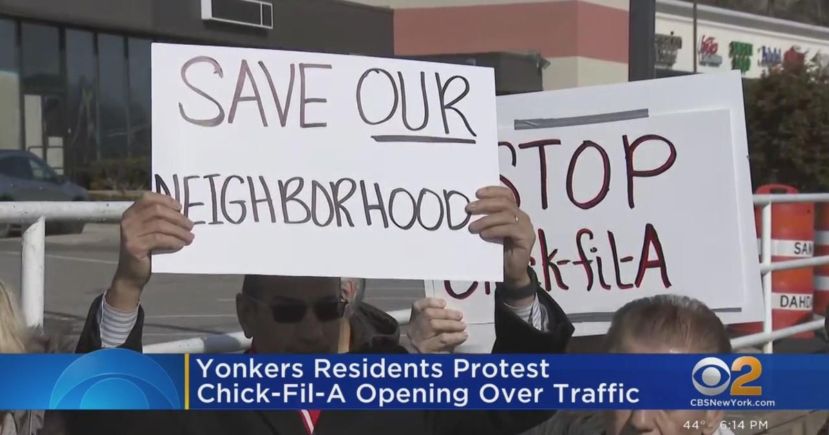Yonkers residents protest opening of new ChickFilA CBS New York