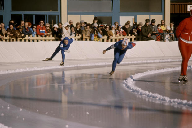 Sheila Young Competing In The 1976 Winter Olympics 