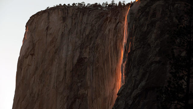 Tourists Watch 'Firefall' At Yosemite National Park 