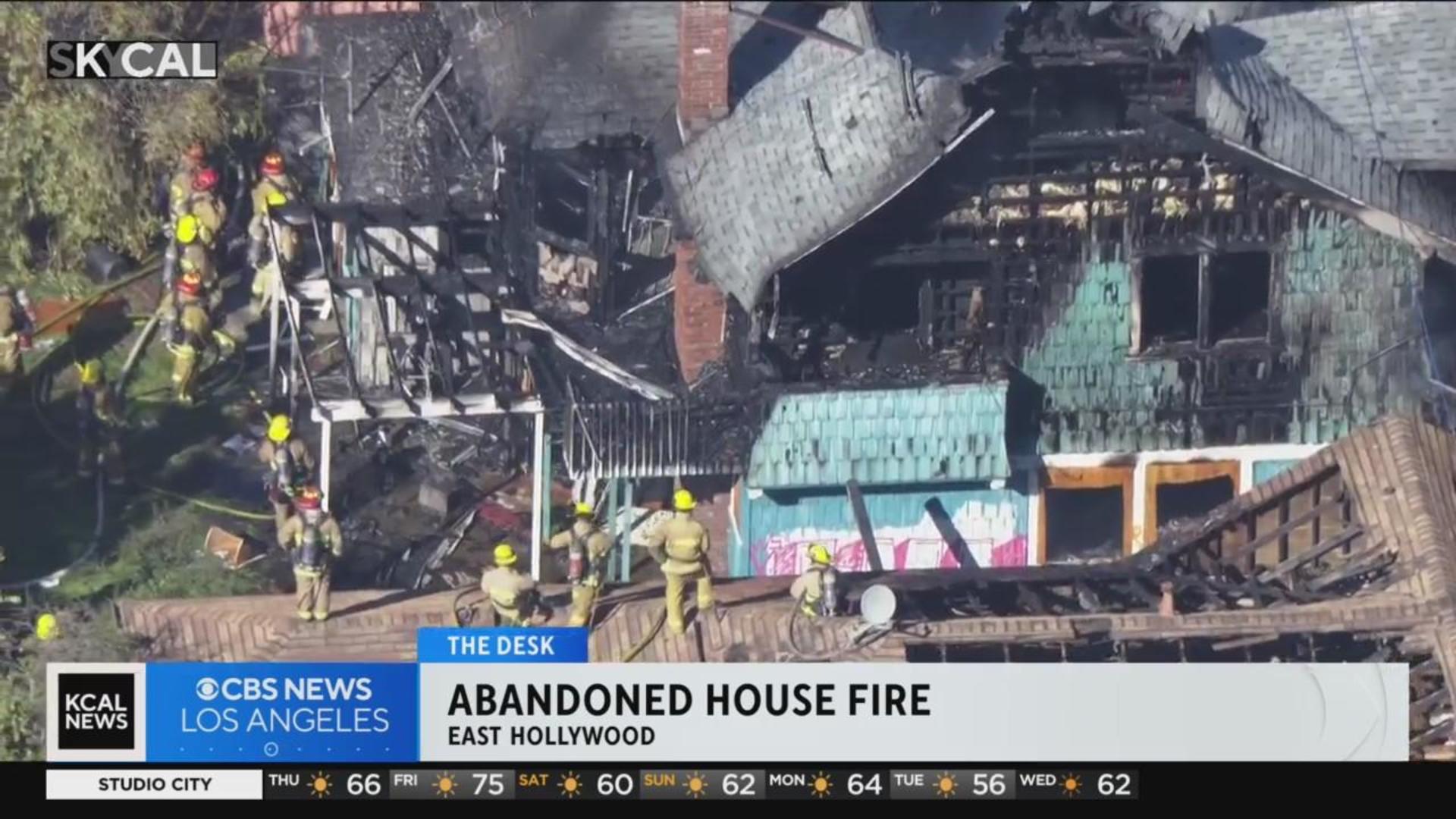 East Hollywood abandoned house fire