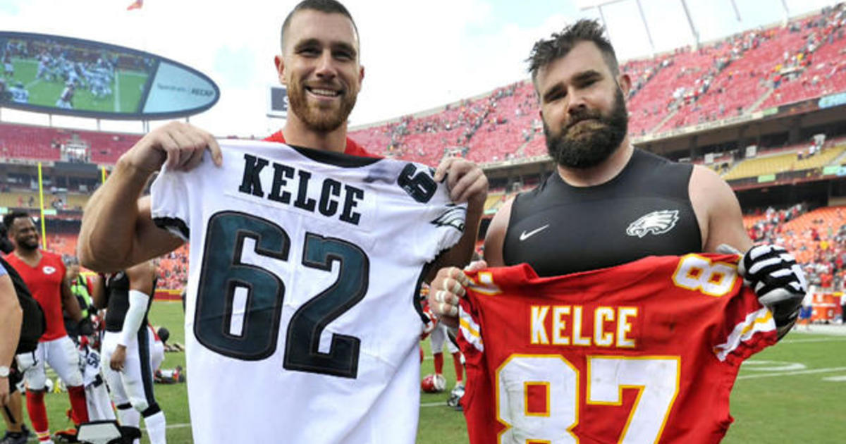 Philadelphia Eagles player Jason Kelce says pregnant wife Kylie will bring  her OB-GYN to the Super Bowl - CBS News