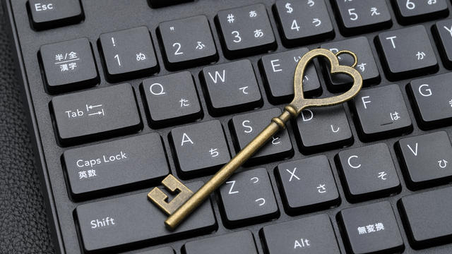old key on computer keyboard 