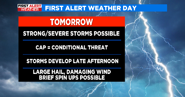 First Alert Weather Day issued for Wednesday, strong to severe storms ...