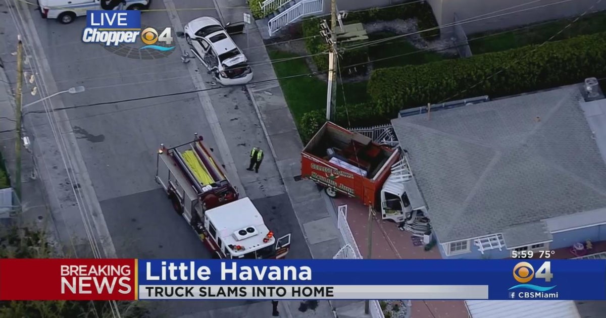 Stolen truck crashes into Little Havana home - CBS Miami