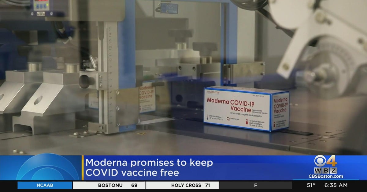 Moderna says COVID vaccines will remain free - CBS Boston