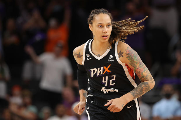 Brittney Griner seen during Game 4 of the 2021 WNBA semifinals 