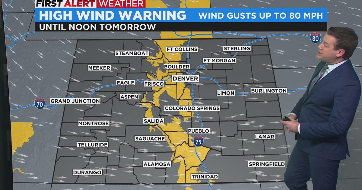 Damaging wind in the foothills and mountains on Monday - CBS Colorado