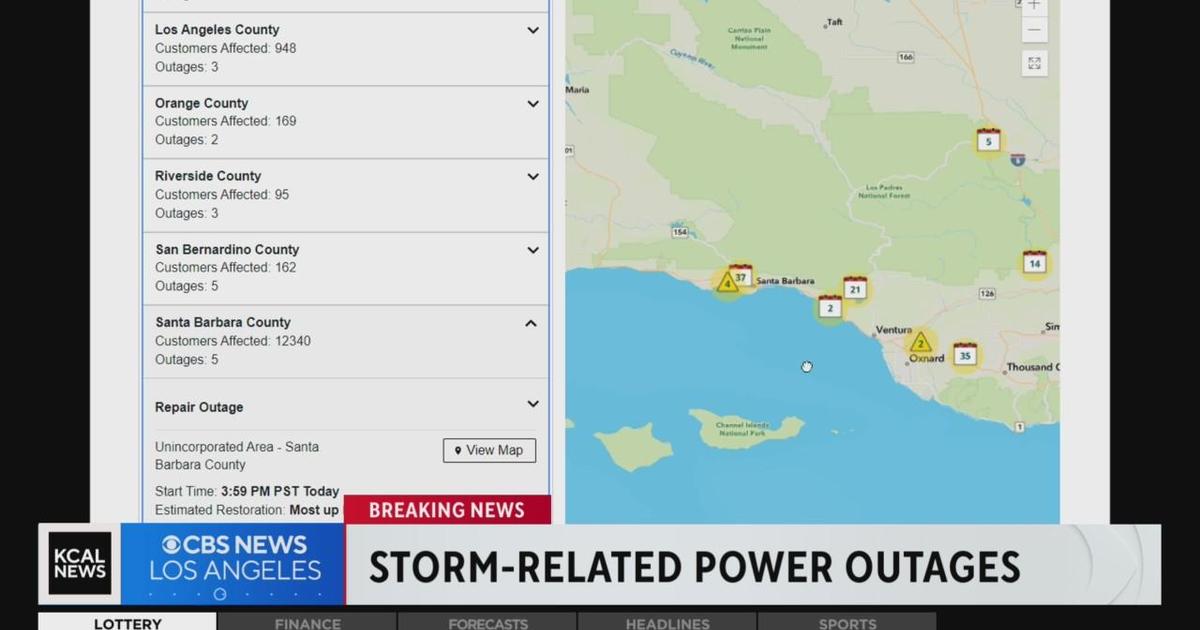 Over 12,000 residents in Santa Barbara County without power as winter