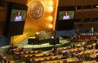 Germany's foreign minister Annalena Baerbock addresses the UN General Assembly on February 23, 2023. 