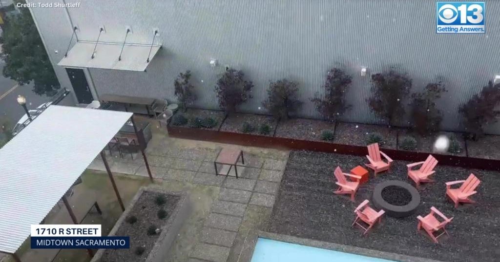 Viewer video: Graupel falling in Midtown Sacramento