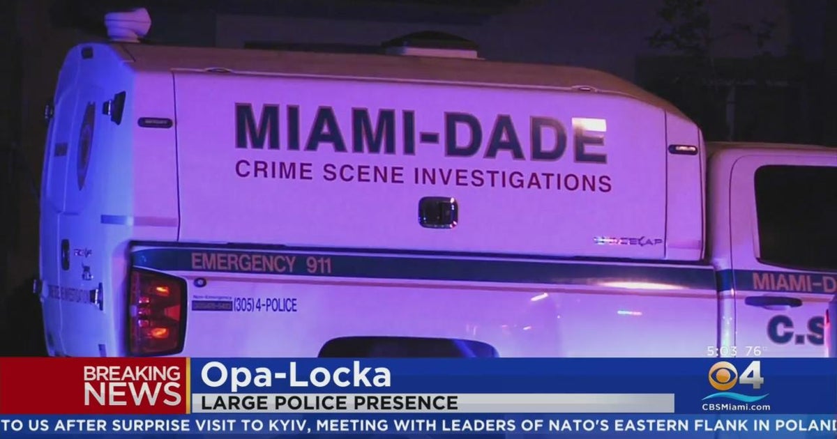 Large police investigaton in Opalocka CBS Miami