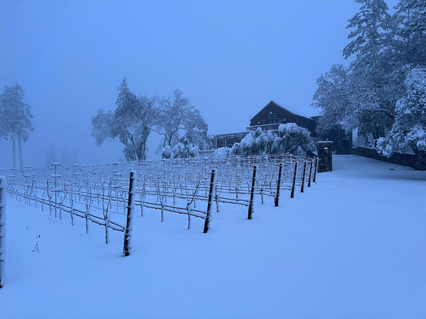 North Bay snow at Arkenstone Winery 