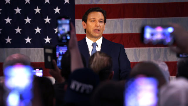 Florida Gov. Ron DeSantis Speaks To Local NYPD Police Officers In Staten Island, NY 