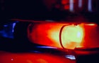 Police car with emergency lights - law enforcement concept 