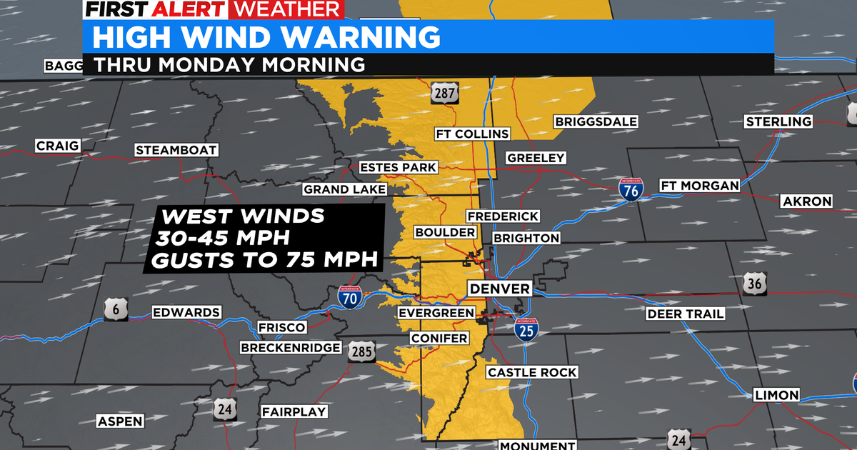 Colorado Weather: Wind stays with the Front Range for Monday - CBS Colorado