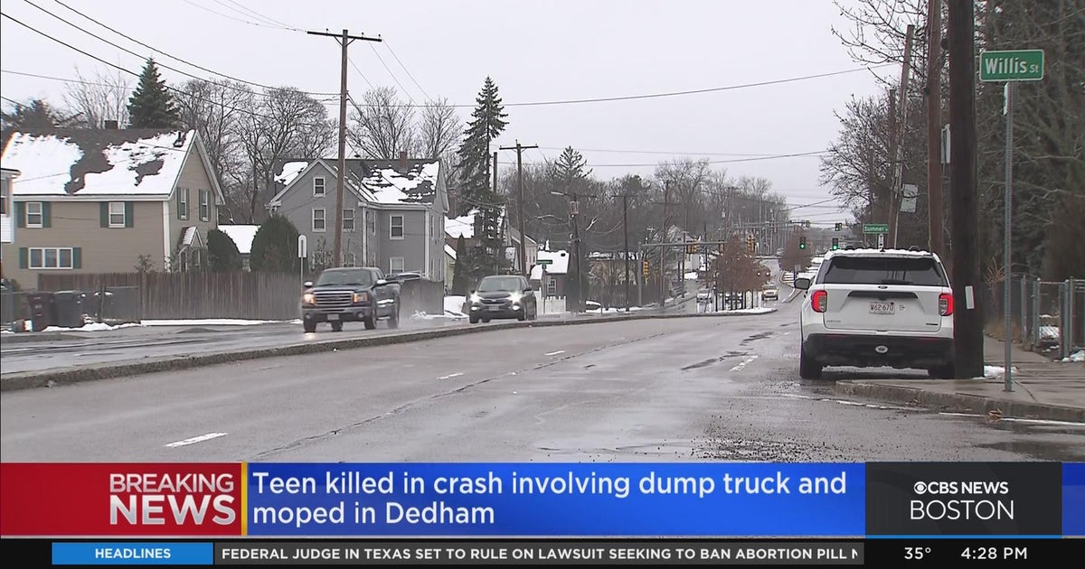 Teen killed in Dedham crash involving moped and dump truck CBS Boston