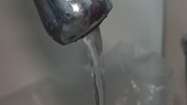 Water coming out of faucet 