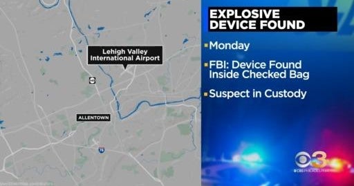 Pennsylvania man arrested after explosive found in bag at Lehigh Valley ...