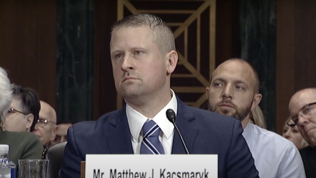 Matthew Kacsmaryk appears before the Senate Judiciary Committee for his confirmation hearing in December 2017. 