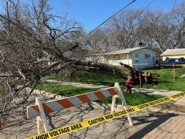 storm damage Texas 