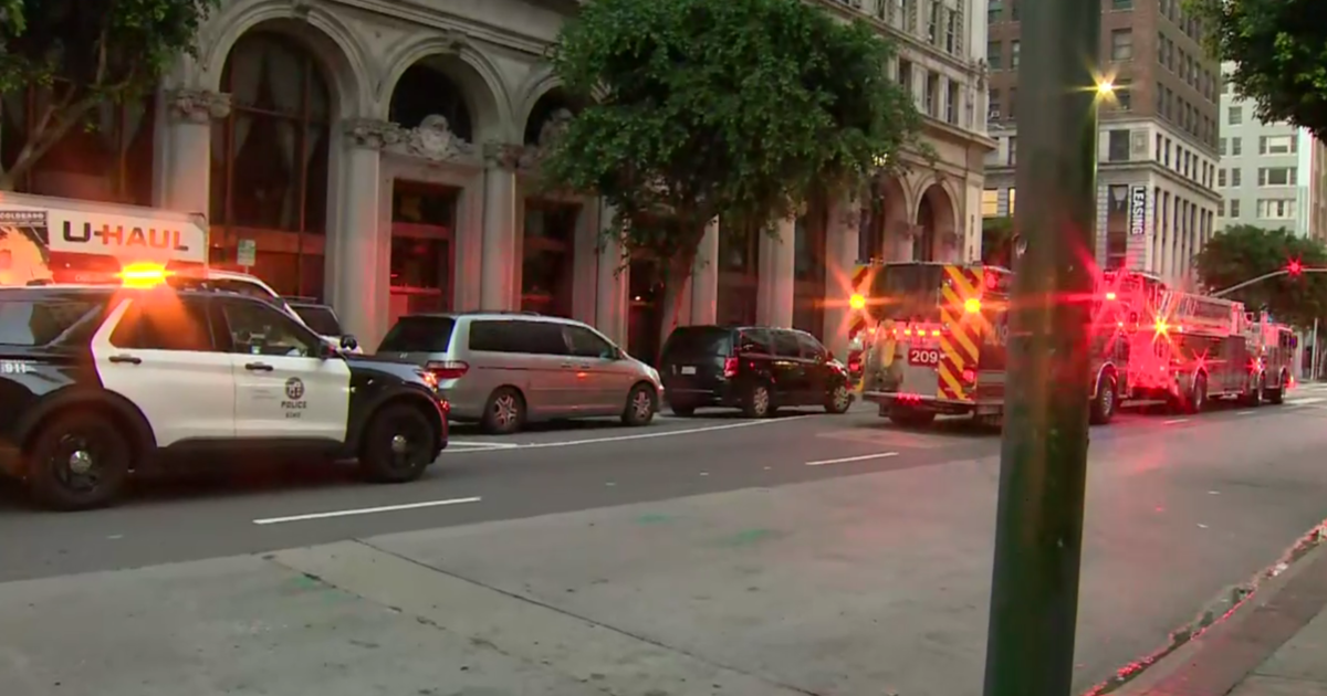Police activity in downtown Los Angeles: Spring Street was closed between 6th and 7th