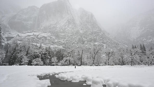 Winter Storm in Yosemite National Park of California 