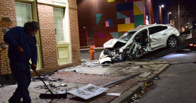 Person hurt after crashing into building in East Baltimore - CBS Baltimore