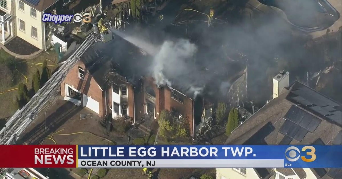 Fire destroys large home in Little Egg Harbor Township - CBS Philadelphia
