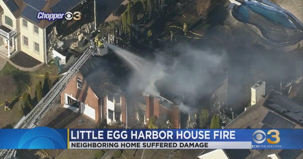 Fire destroys large home in Little Egg Harbor Township - CBS Philadelphia