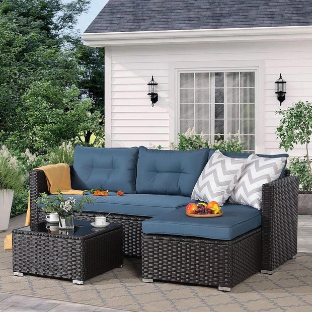 Orange-casual patio furniture set 