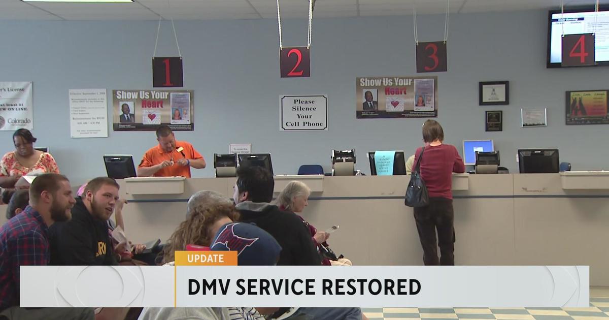 Colorado DMV Services Restored CBS Colorado   16a127f73841348f255a84cc2547dfac 