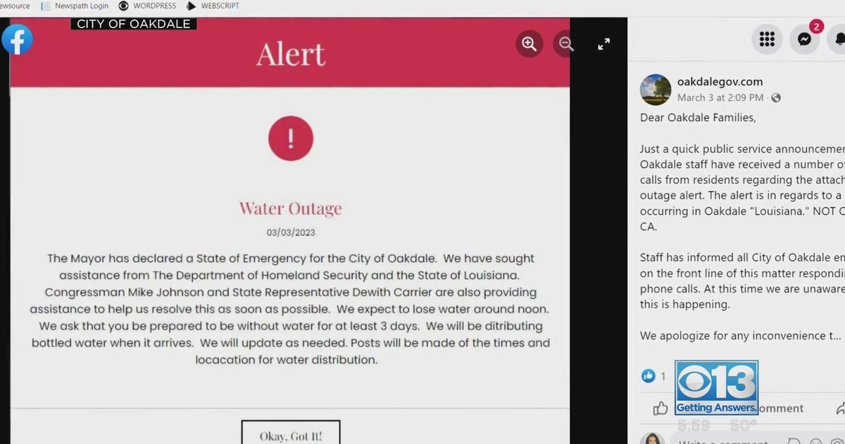 City of Oakdale reassures water is safe after an alert was sent to